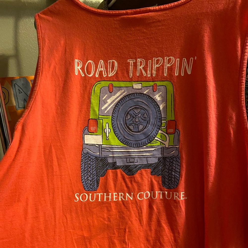 Coral colored JEEP tank top XL but more like 2X